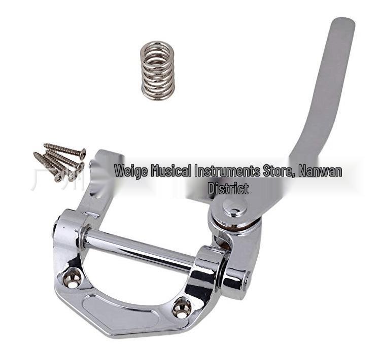 Goldenes Bigsby Old Style Jazzgitarren-Tremolosystem mit Zinklegierungs-Saitenhalter und kleinem Arm