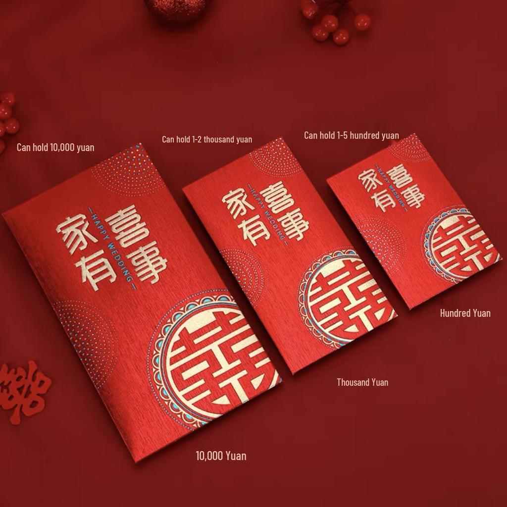 Retro Chinese Wedding Lai See Envelopes: Customizable Red Envelopes for Special Occasions