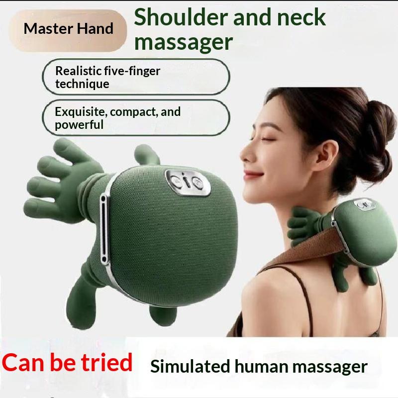 Neck Shoulder Massager With Heat,4D Bionic Fingers Simulate Real Palm Massage,3 Intensities&2 Heat Settings,Relax Muscle Tension