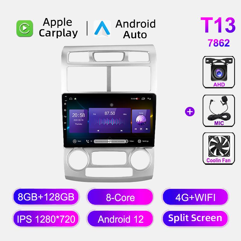 For KIA Sportage 2 2004-2008 Android Car Radio Multimedia Player 2din Autoradio Video DSP GPS Navigation WiFi 4G 8+128GB 8 Core