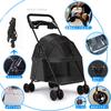 Pet Compact Summer Heat 4 Spacious Swivel Seat Suitable for Small and Medium and Small 15KG Weight Gray xinxin-home Stroller, Foldable, Storage,