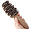Boar Bristle Hair Brush, Volumizing Root Lift Comb for Men and Women, Curved Design with Non-Slip Long Handle