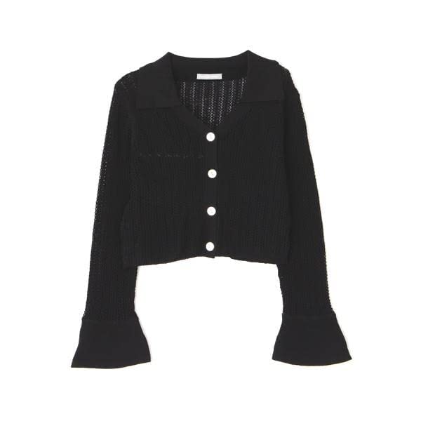 JILL by JILL STUART Sweater [Pre-order: Arrives late March - early April] Women's Mesh Collar Cardigan in Ecru