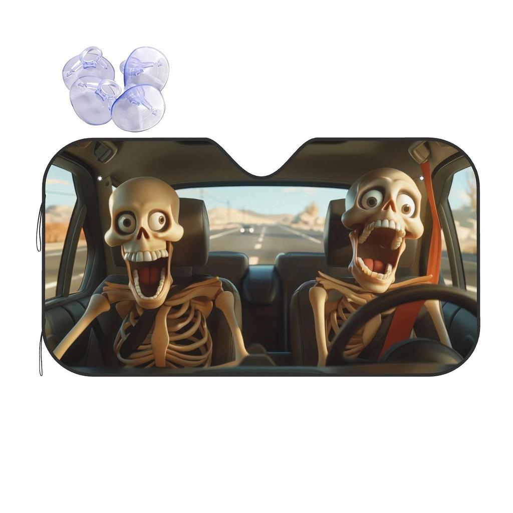 Universal Front Windshield Aluminum Foil Sunshade - Easy Installation & Storage