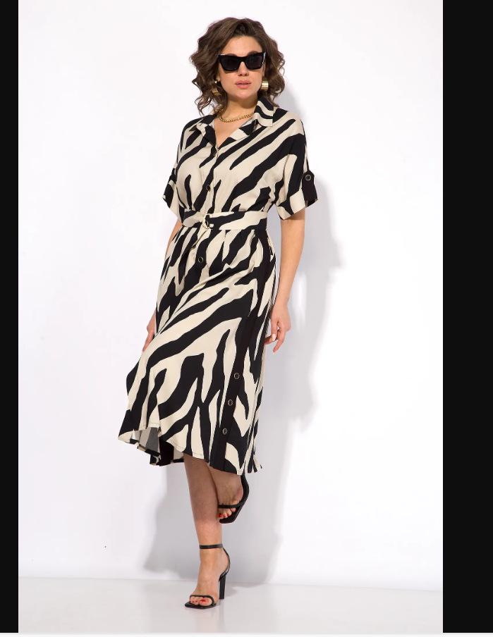 2025 Women's V-Neck A-Line Plus Size Dress - European and American Style