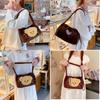 Butter Bear Pattern Cute Plush Shoulder Bag For Daily With Magnetic Closure And Card Pocket