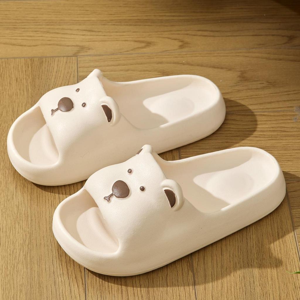 Cute Bear Children Home Slippers Beach Thick Bottom Summer Slides Cartoon Comfortable Non-Slip Slippers Indoor Outdoor Men Bathroom Slippers
