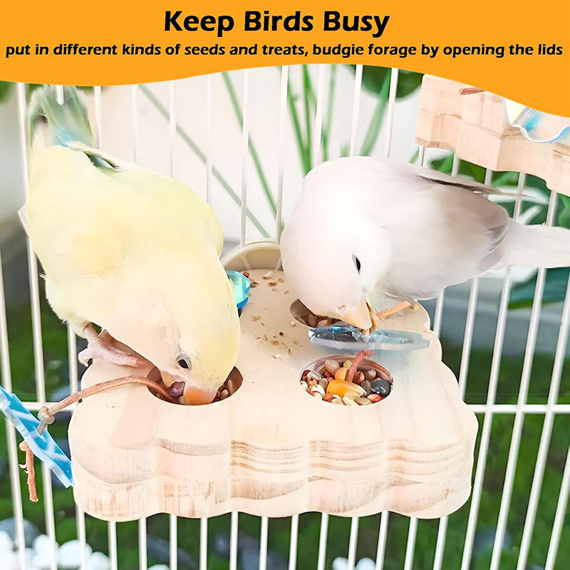 Pet Bird Parrot Wood Foraging Platform Stand Rack Triangle/Square Chewing Bites Intelligence Feeders Natural Stand For Parrots