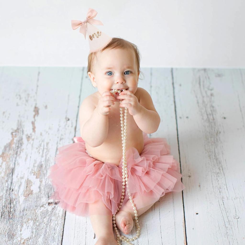 Birthday Decorations - Glitter Number Cone Hat, Princess Bow Hat, Cake Smash