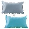 Nordic Lumbar Waist Throw Pillow Cover with Pom Pom Simple Color Decorative Rectangle Cushion Case wholesales