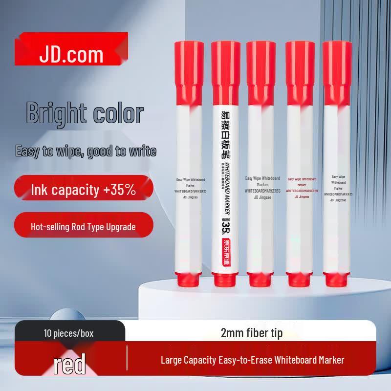 JD Select Large Capacity Dry Erase Whiteboard Markers красный