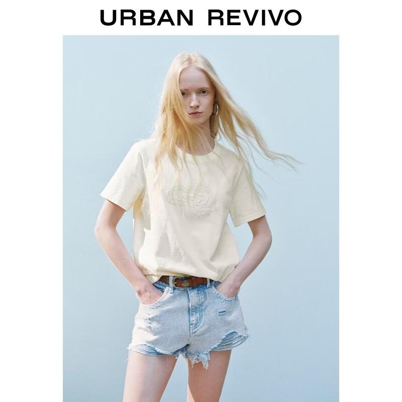 

UR2026 Women s Embroidered Short Sleeve T-shirt L