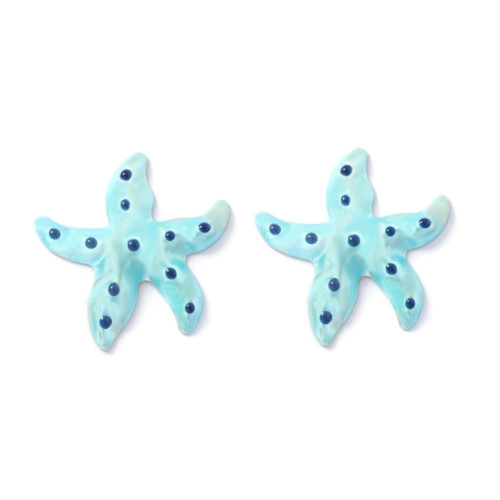 Stainless Steel Shell Earrings Studs Chic Starfish Earrings Trendy Ocean Style Ear Studs Holiday