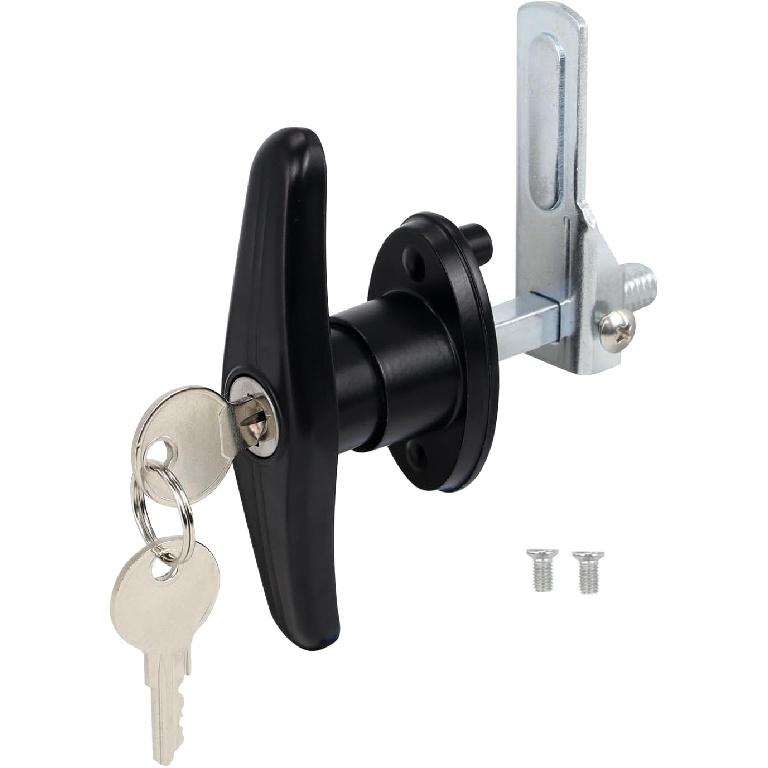 Truck Cap Locking T-Handle, Matching Set T-Handles Lock, Truck Cap Topper Camper Shell Locking T-Handle, Keyed Alike Black T-Handle Lock Kit