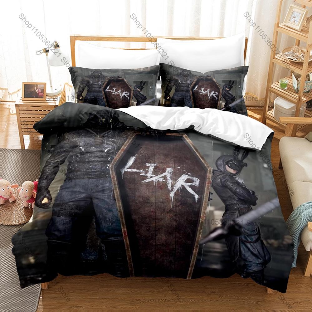 Cool Creepy Puppet Frenzy Boss Battle Graphic Lies Of P Game Bedding Set Duvet Cover With 2 Pillowcases Gothic Geek Bedroom Deco