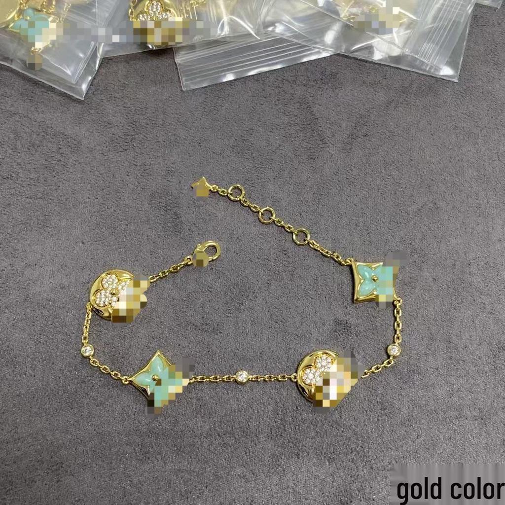 Luxusní sada náhrdelníku a náramku LV Clover & Flower z perleti