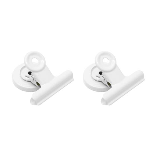 

2Pcs Magnetic Folder Strong Metal Binder Clips 38mm Heavy-Duty Fridge Magnets for Refrigerator Whiteboard Office Home белый