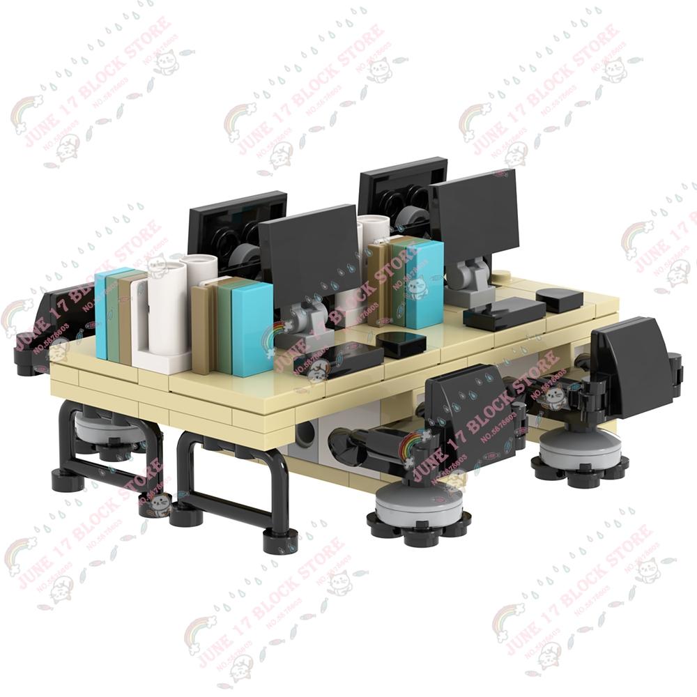 MOC City Series Domácí stůl Kompatibilní Herní stoly Stavebnice Dárek pro přátele Vzdělávací hračky pro děti Dospělé Sestavené kostky