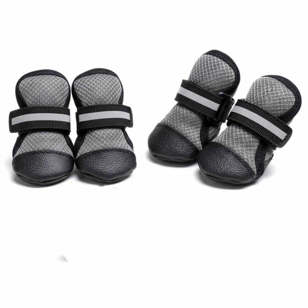 4 pcs/set Breathable Pet Shoe Cover Soft Sole Dog Walking Boots Dog Mesh Shoes  Running Activities