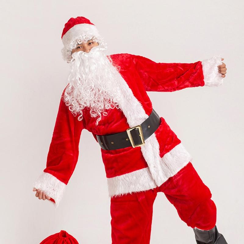 Santa Fake Beard for Facial Hair Funny Santa Beard Old Man Costume for Men Women Disguise Game Xmas Party Halloween Dres