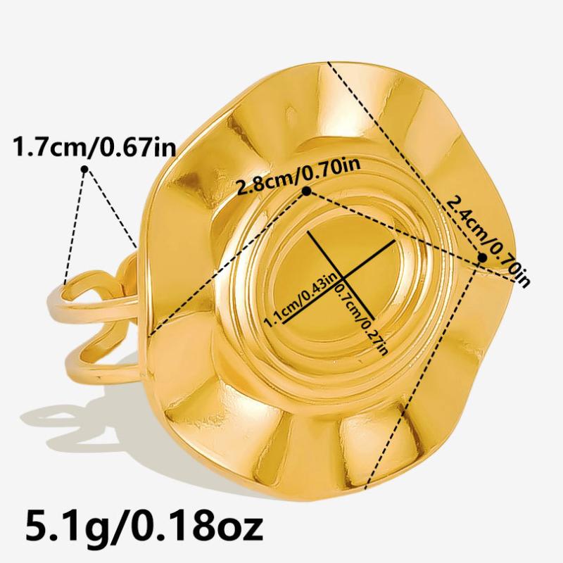 1Pcs Open Adjustable Stainless Steel Heart Sun Leaf Rings Diy Cabochons Silver/Gold Ring For Women Men Handmade Supplies