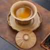 Retro Style Rough Pottery Kung Fu Tea Set, Wood Fired Tea Bowl with Lid, Household Single Sancai Large Kung Fu Tea Tureen