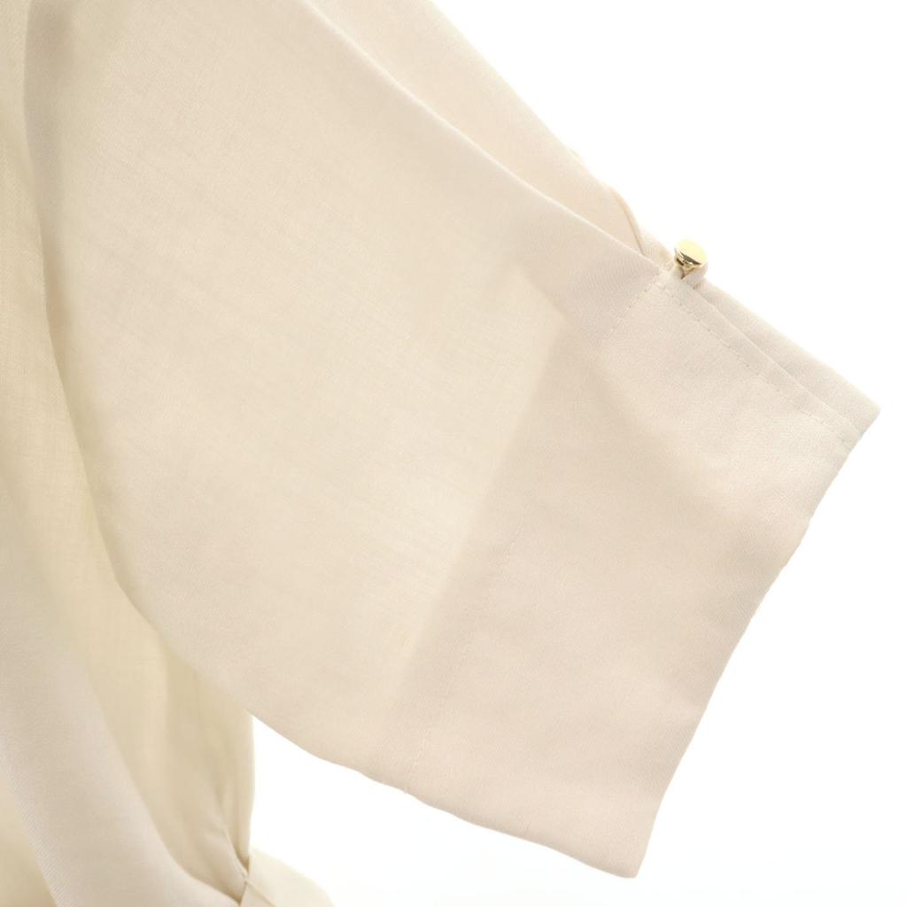Unused Nano Universe Five-quarter Sleeve Key Neck Blouse 38 With Belt Women Used