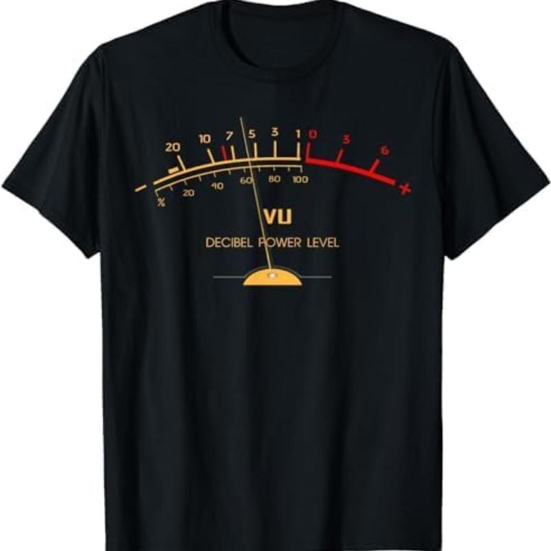 Funny Vintage Volume Meter Unisexs T Shirt Unisex Cotton Tee Summer Spring Novelty Oversized Humor Streetwear Engineer Lovers Gifts