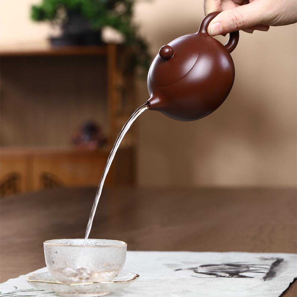 Handmade Yixing Zisha Xishi Teapot - Purple Red Clay Tea Set