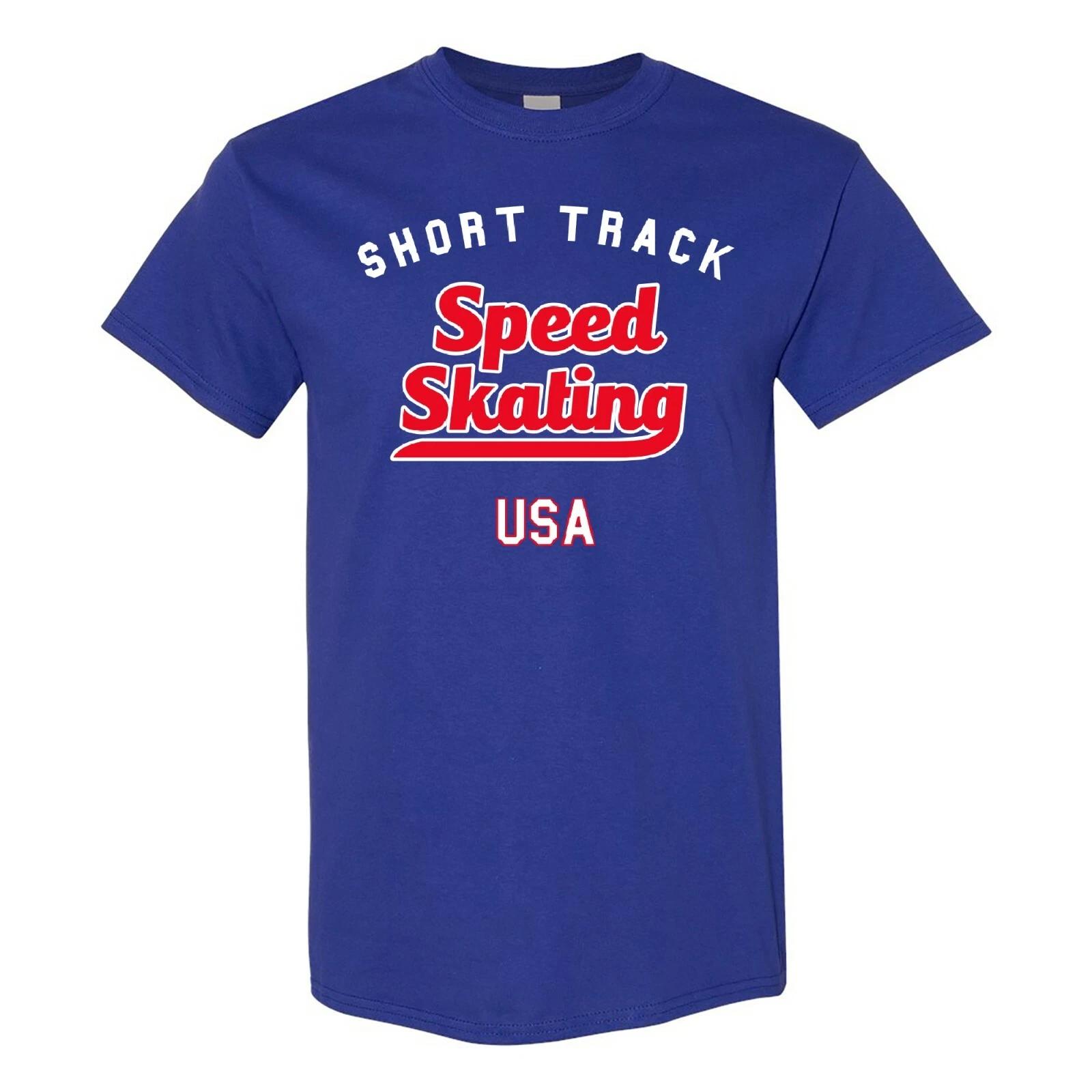 Short Track Speed Skating USA - Winter T-Shirt - Cobalt L