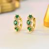 15mm Small Huggie Earrings with Pear Cut Cubic Zirconia Paved CZ Colored Stone Hoop Earrings Luxury Daily Wear Jewelry