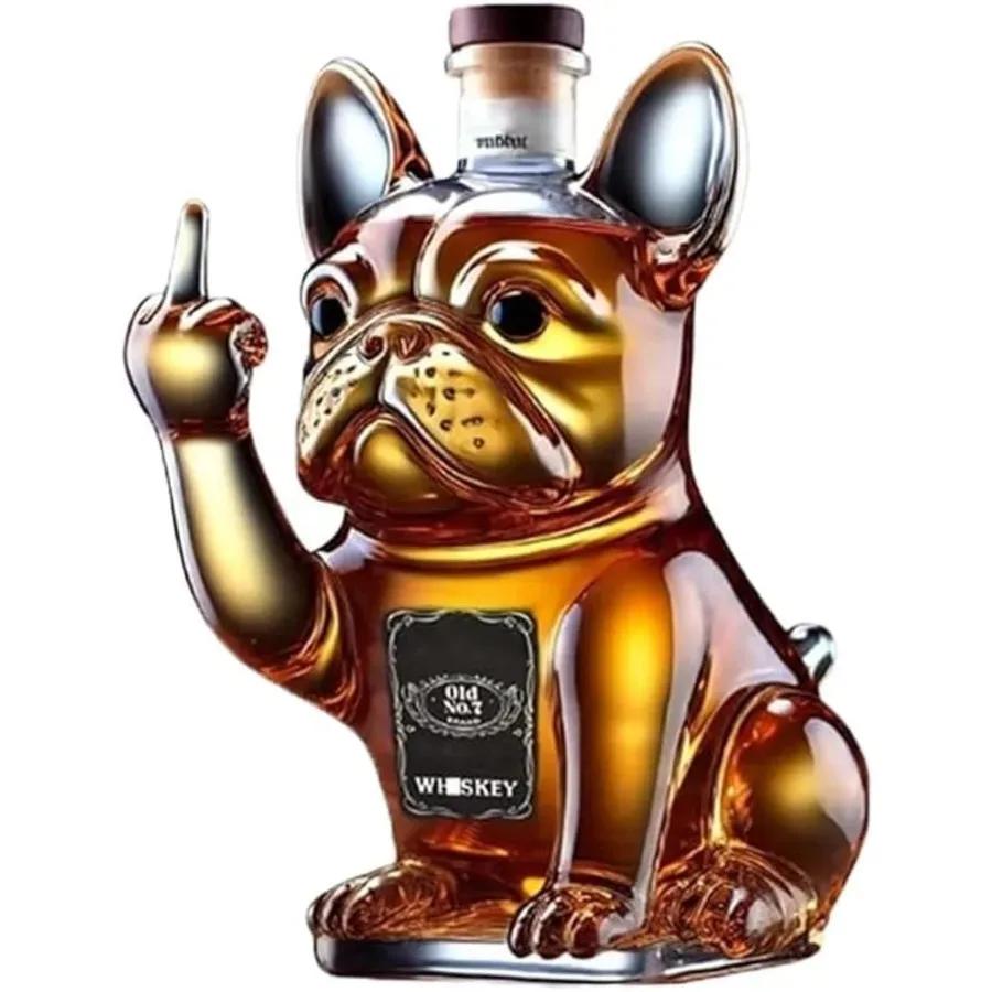 10Oz Funny Middle Finger Whiskey Glass Decanter Duck Turtle Dog Glass Whiskey Wine Bottle Statue Decoration For Bar Office Home