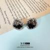 Elegant Gold-Plated Black Zircon Stud Earrings - Niche Design for a Luxurious Fashion Statement