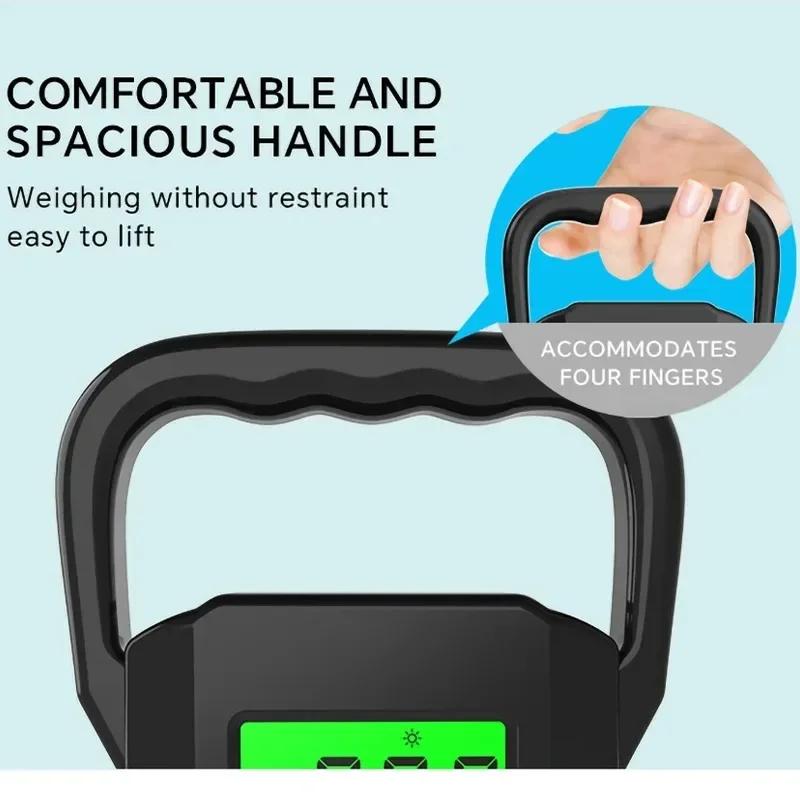 60kg/10g Digital Weight Scale Portable Electronic Luggage Hanging Scale USB Charging High-Precision Measurement Weighing Balance