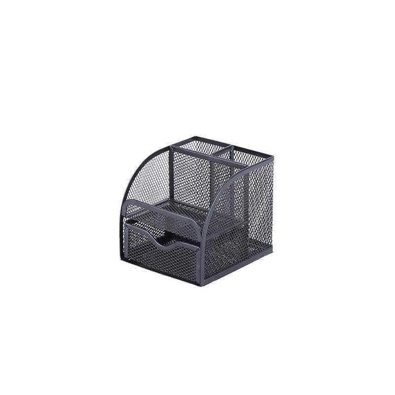 Metal Storage Pen Holder, Office Cultural Stationery Box, Ironwork Tabletop, Student Stationery, Iron Mesh Metal