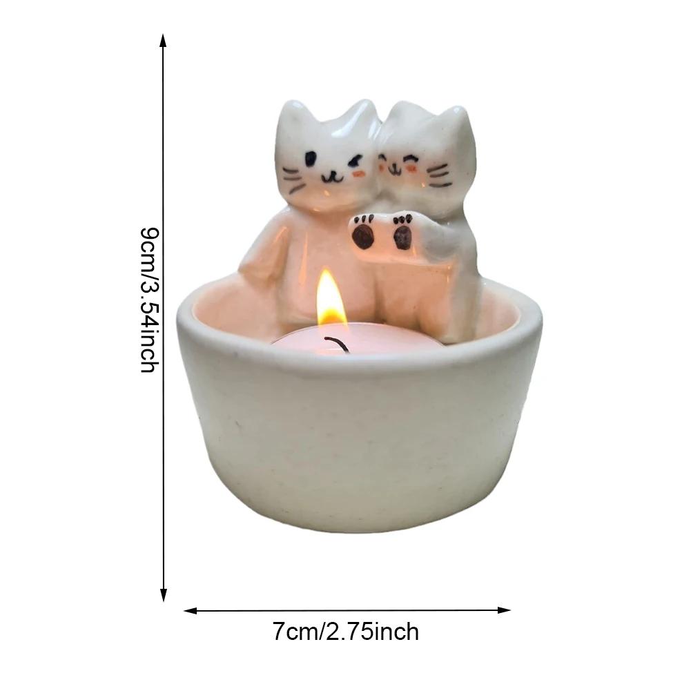 Cat/Dog/Rabbit/Fox Aromatherapy Holder Warming Paws Candlestick Holder Cute Candlestick Lamp Holder Cartoon for Animal Lovers