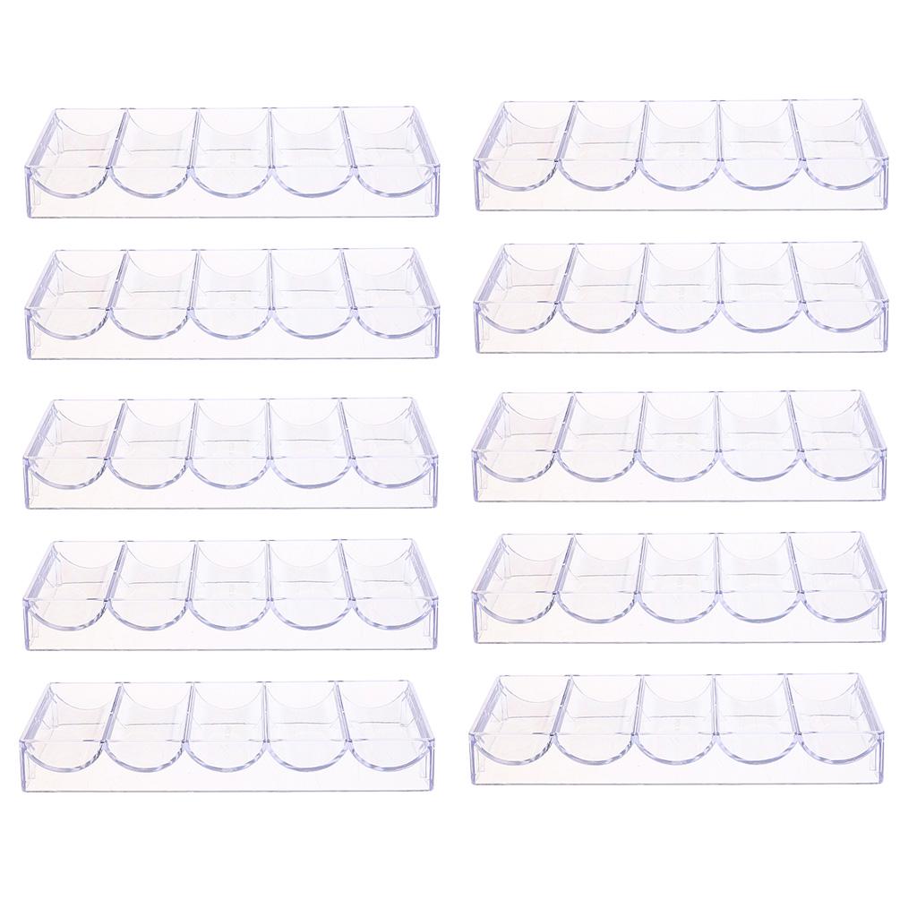 Portable 100 Chips Poker Chip Tray Container for Game