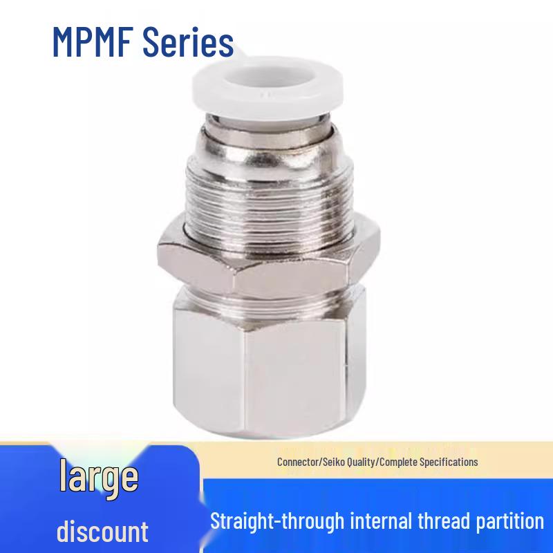 Pneumatic Bulkhead Mount Hose Fitting Connector - MPMF Series (4/6/8/10/12-M5/01/02/03/04)