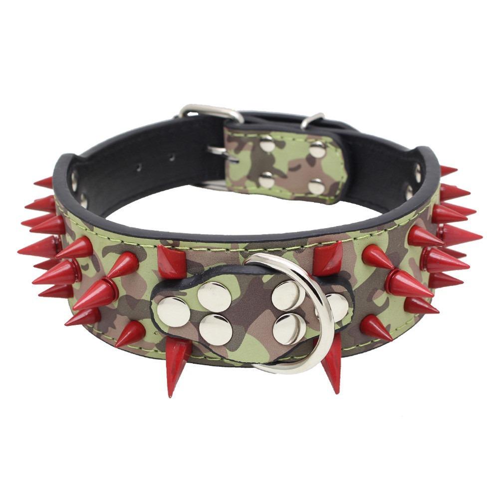 

Pet dog collar spikes rivets dog collar pet products medium and large anti-bite decorative PU neck ring XS 【5*51(CM)】