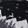 Autumn and Winter Christmas Wind Elk Snowflake 3D Printed Sweater Men's, Retro Loose Crew Neck Knitted Sweater Couple Top