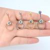 G23 Titanium Diamond Navel Ring - Captive Ball Belly Button Piercing 2023 New Titanium Alloy.