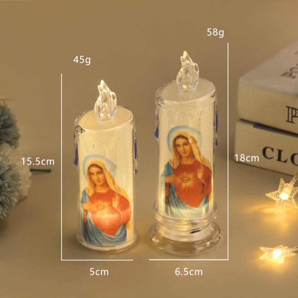 Jesus Catholic Christian Religious Ceremony Virgin Electronic Flameless LED Religious Candless Light Decoration