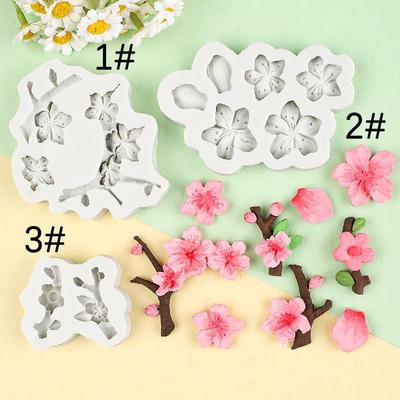 Peach & Plum Blossom Silicone Mold for Chocolate, Cake Decor, Epoxy, Clay, Aromatherapy, Plaster