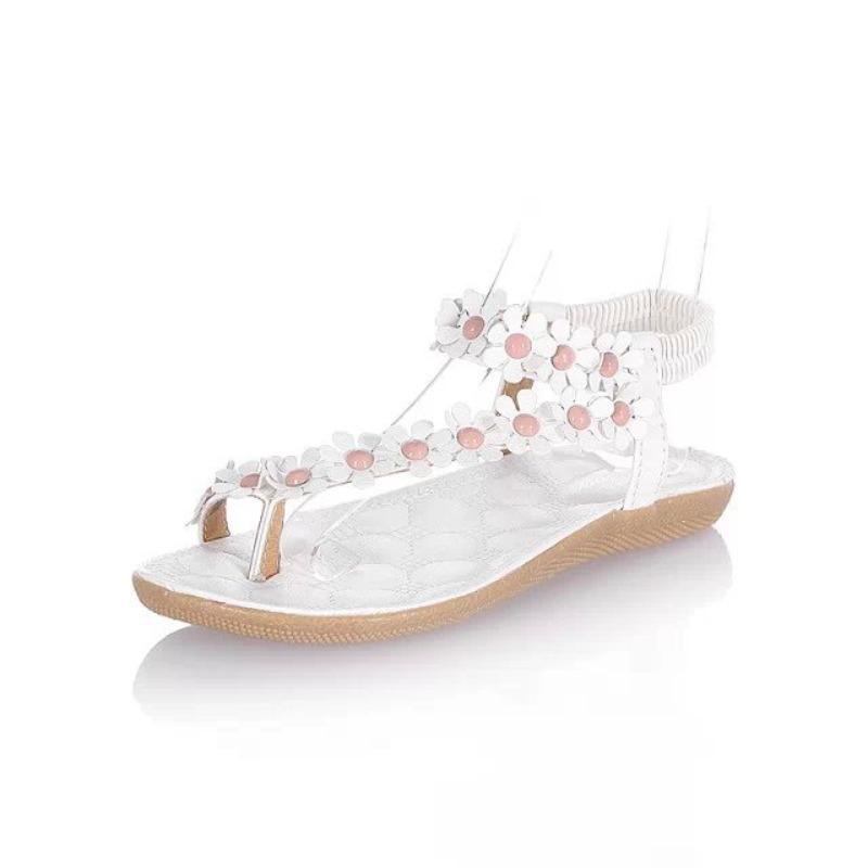 Plus Size Women's Shoes Summer New Flat Bohemian Studded Sandals Beach Shoes