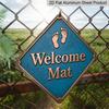 2D Flat, 1pc Vintage Welcome Mat Sign - Aluminum Wall-Mounted Entryway with Retro Signage, Decoration Suitable for Home Office Shop Entrance