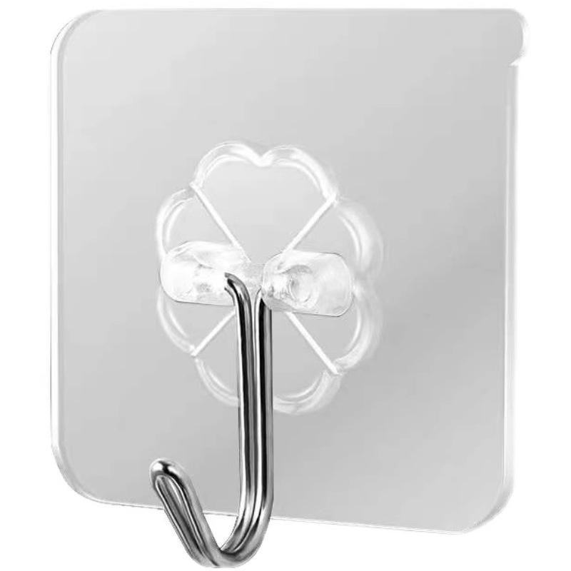Transparent Traceless Adhesive Hook for Bathroom & Kitchen - Strong Load-Bearing, Punch-Free Fastener