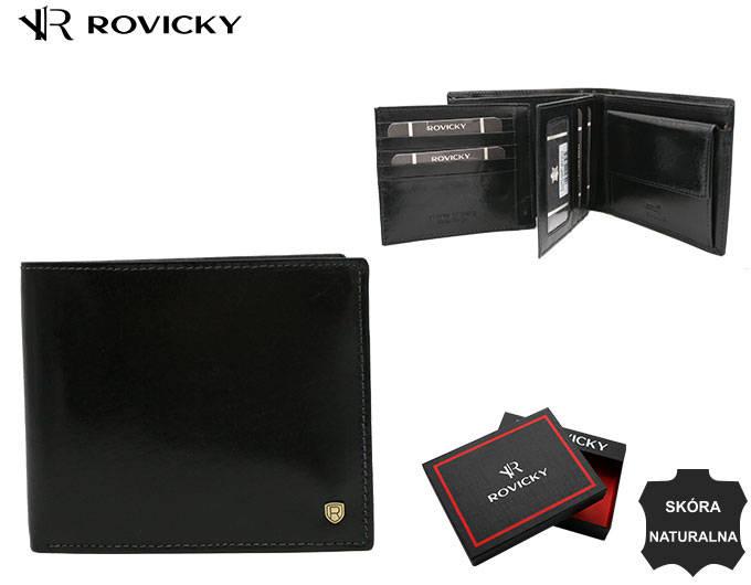 Large men's leather wallet without clasp - Rovicky