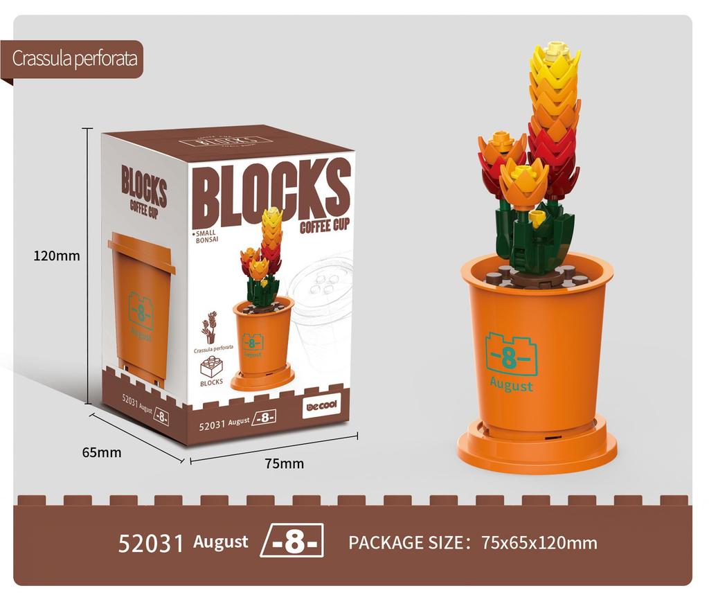 Diku Children's Coffee Cup Plant Building Blocks - Fun, Educational Toys & Ornaments