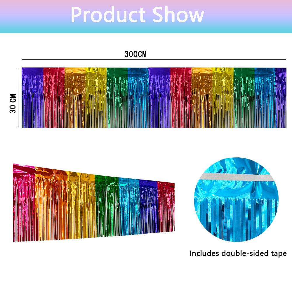 3M Premium Fringe Banner Party Streamers Foil Tinsel Garland For Birthday Wedding Anniversary Party Decorations Hanging Decor