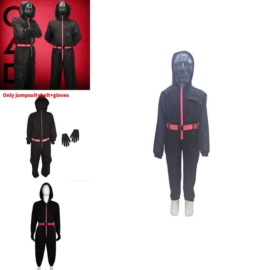 Squid Game Popular Movie Halloween Costume For Kids With Cotton Blend Fabric Cosplay Suit